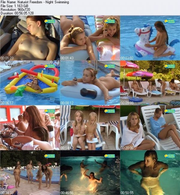 Adult and young nudists video - Night swimming Adult and young nudists video - Night swimming